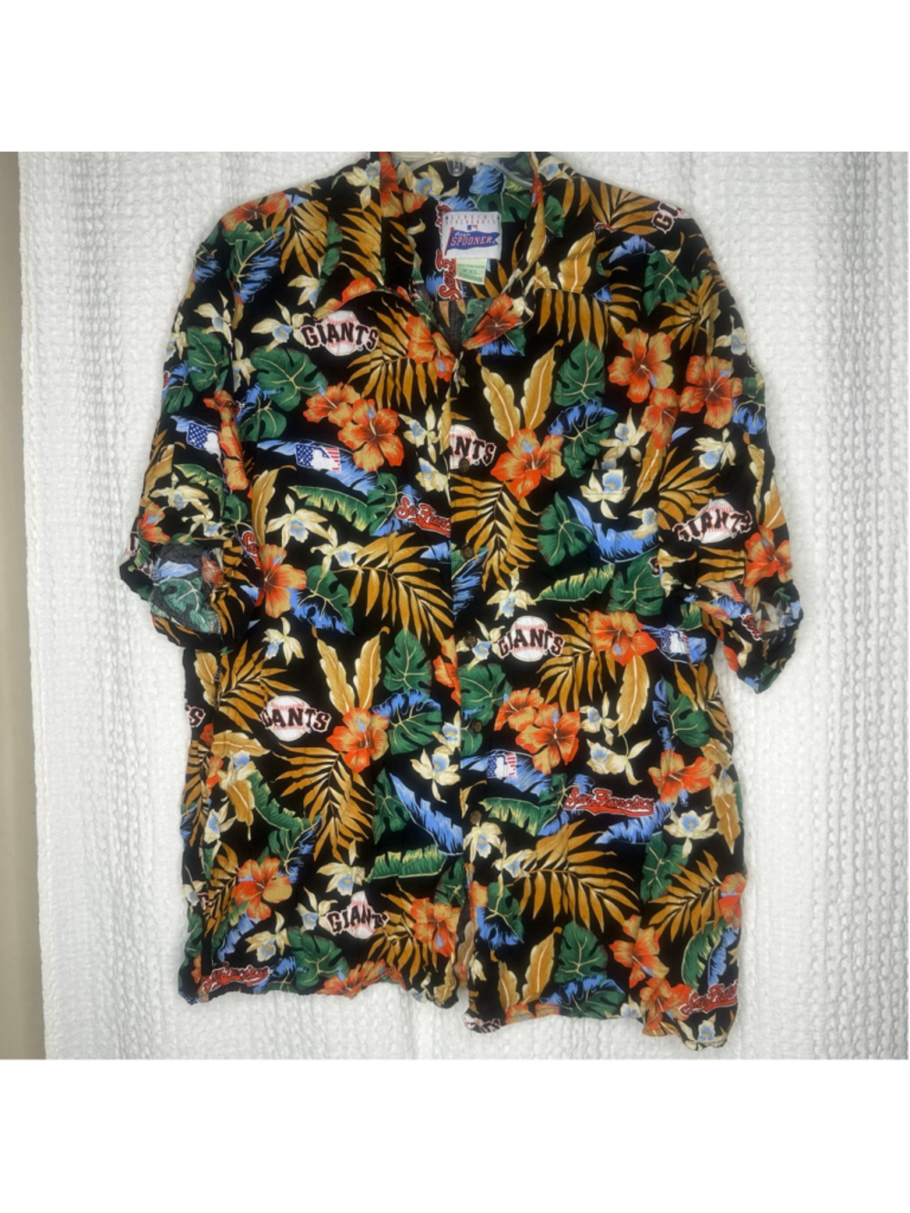 Vintage SF Giants Reyn Spooner Hawaiian Shirt XXL 2XL Rayon Floral MLB Baseball